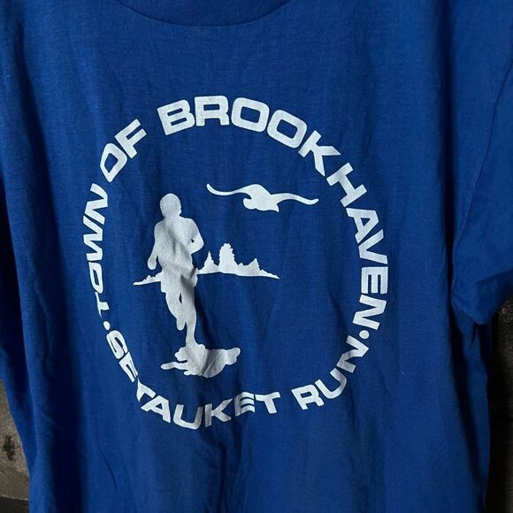 VTG Brookhaven NY Run T Shirt 80s USA Large - Picture 2 of 4